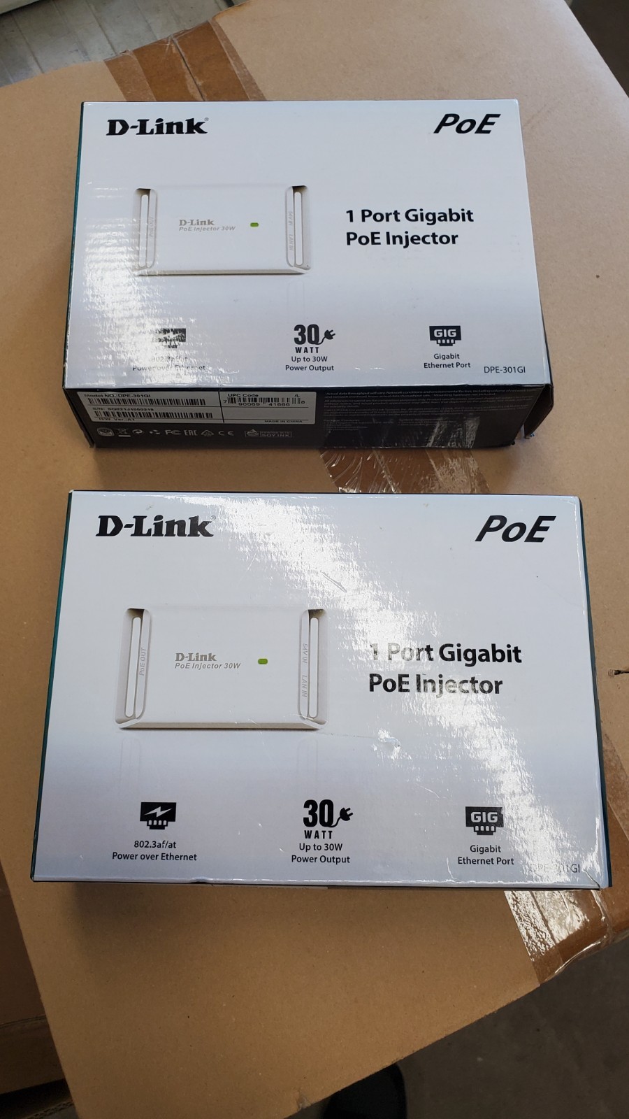 LOT OF 2 D-Link DPE-301GS 1Port Gigabit PoE Splitter Ver A1