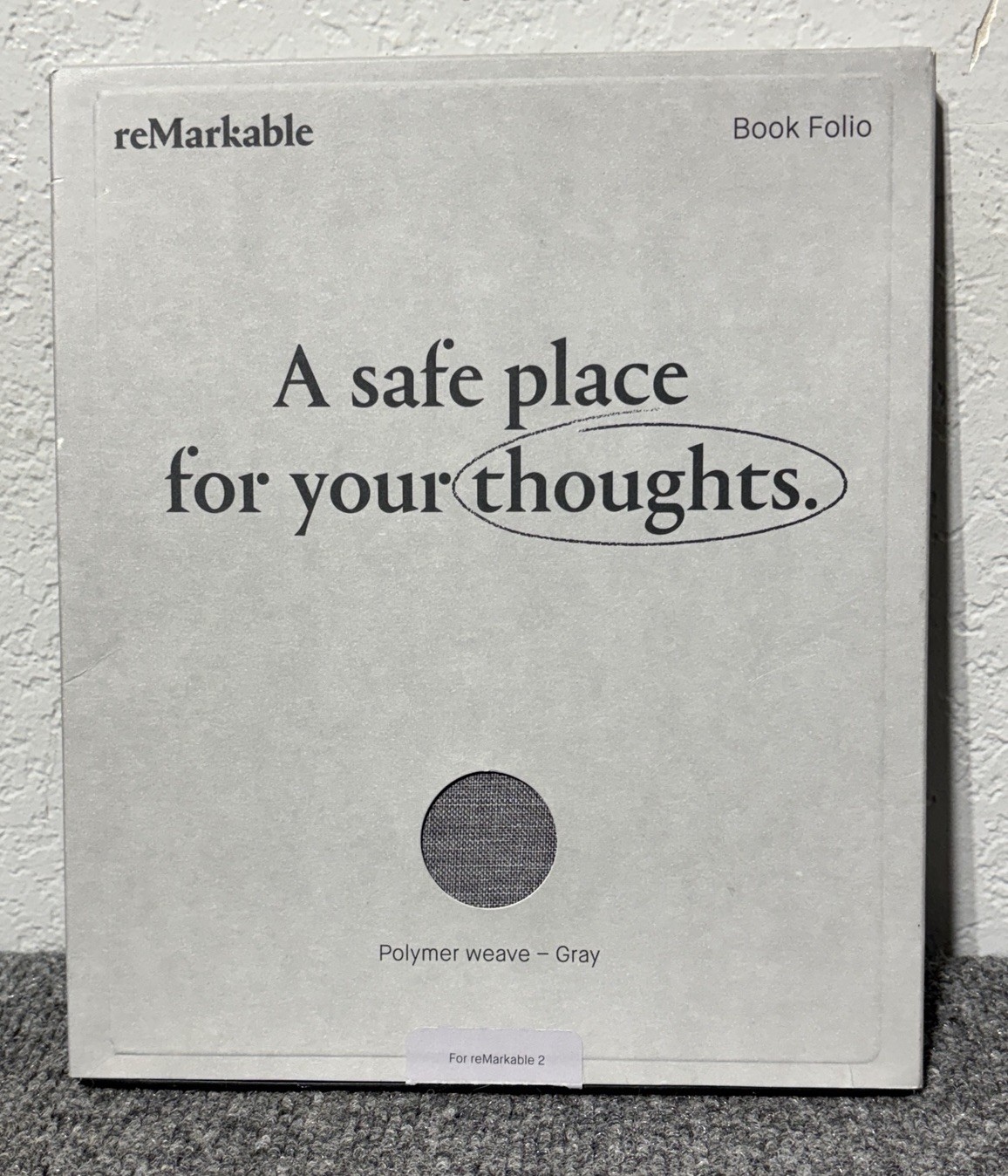 Remarkable 2 Book Folio Cover Magnetic Gray Polymer Weave Remarkable Solutions