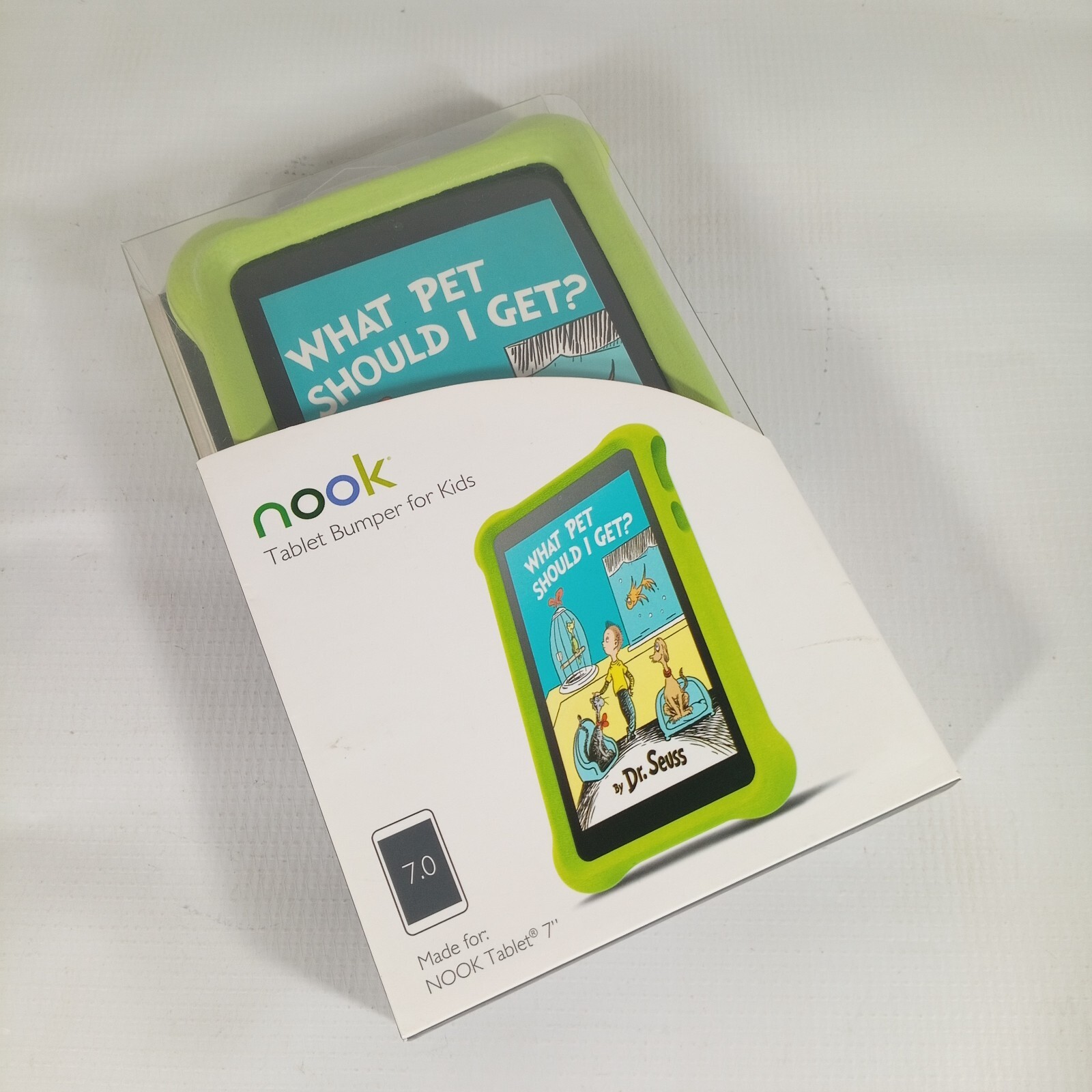 Nook 7.0 Tablet Bumper For Kids Dr Seuss Lime Green Micro Foam Protector Cover