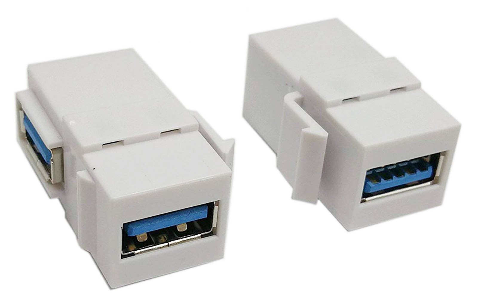 zdyCGTime USB 3.0 Keystone Jack Inserts, (2-Pack) 90 Degree White A