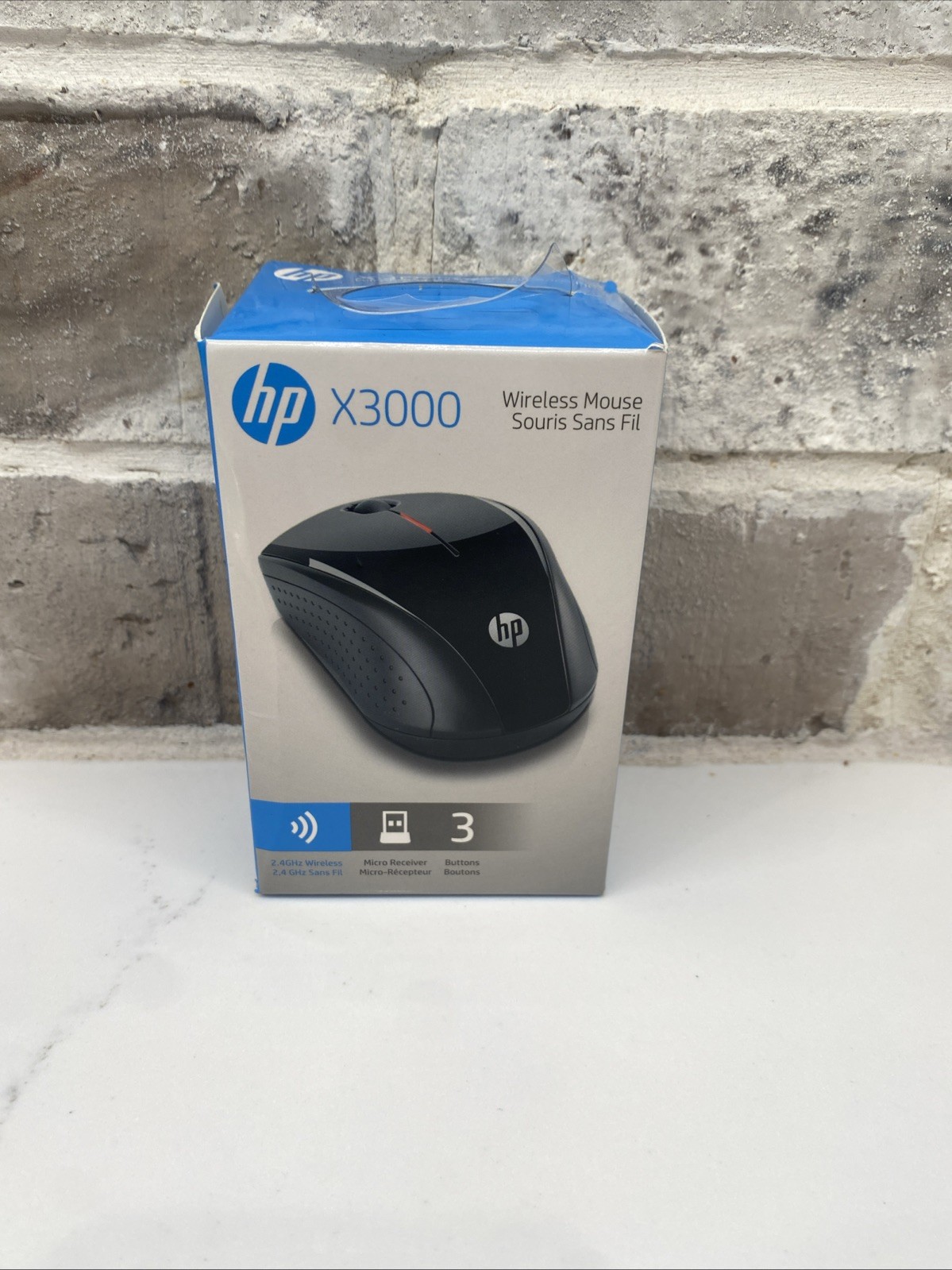 Brand NEW--HP X3000 BLACK 3-Button Wireless USB Optical Scroll Mouse
