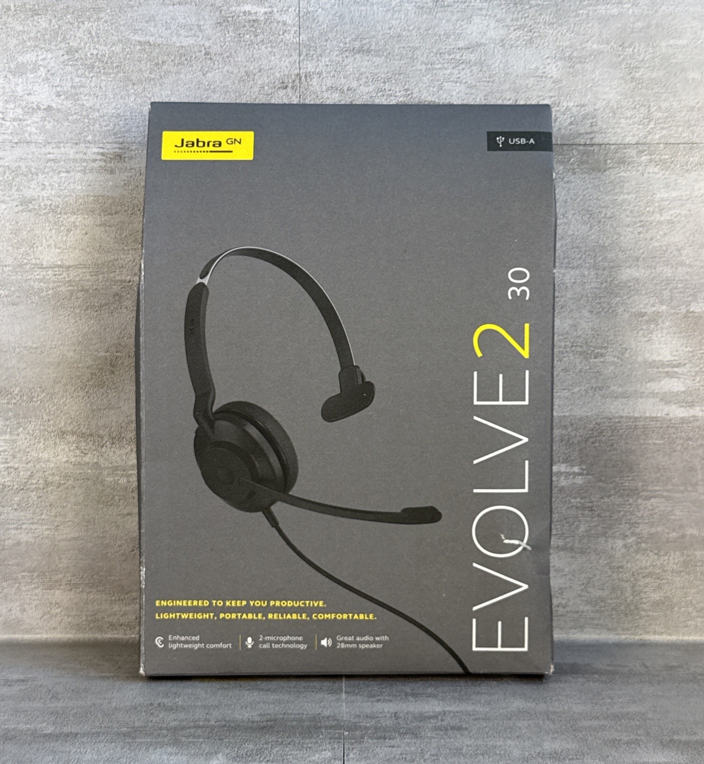 Jabra HSC140 Evolve2 30 UC Wired Headset 2 Built-in Microphones Mono New In Box