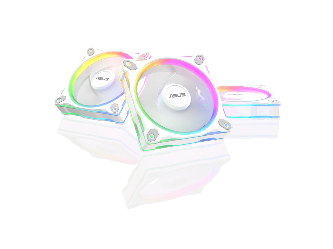 ASUS Prime MR120 ARGB fan white triple pack, 28mm extra-thick frame, quiet,