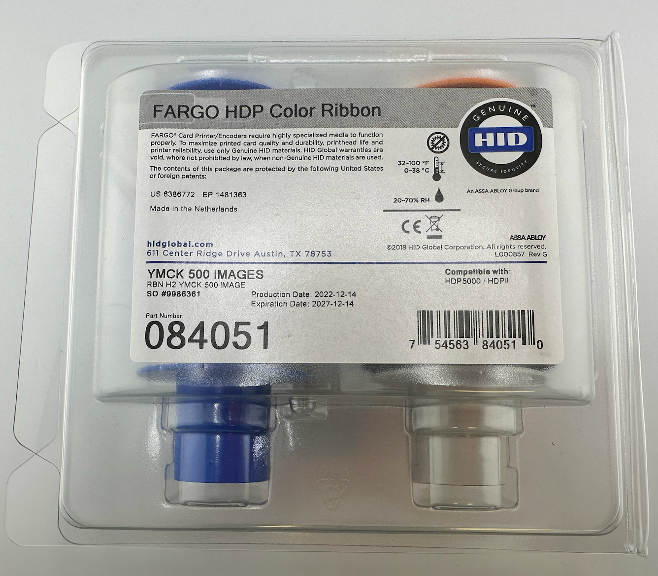 Fargo 84051 YMCK Full Color Ribbon with Resin HDP5000 - 500 Prints - New 
