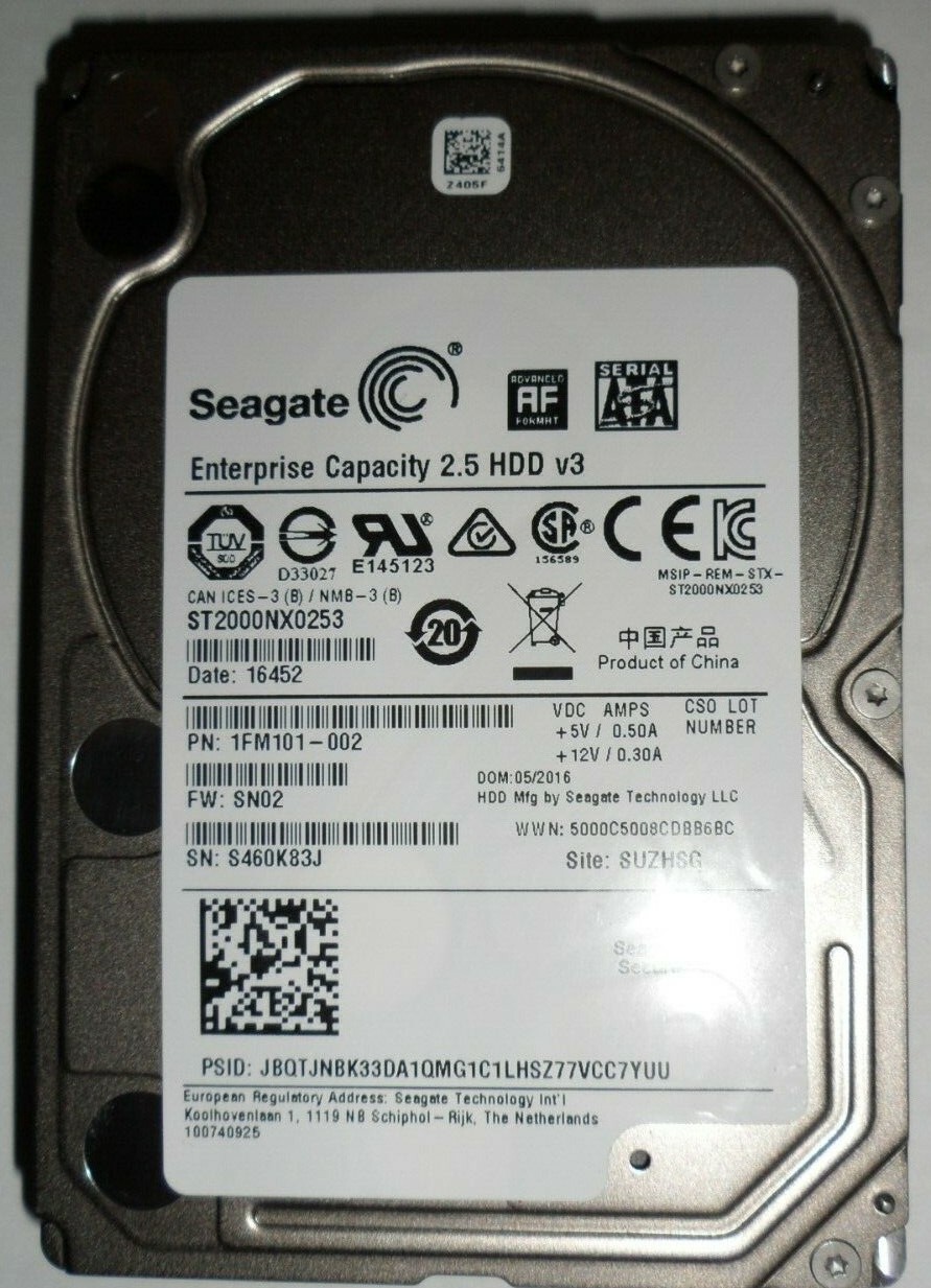 ST2000NX0253 SEAGATE 2TB  Enterprise 6Gb 2.5'' SATA Hard Drive 