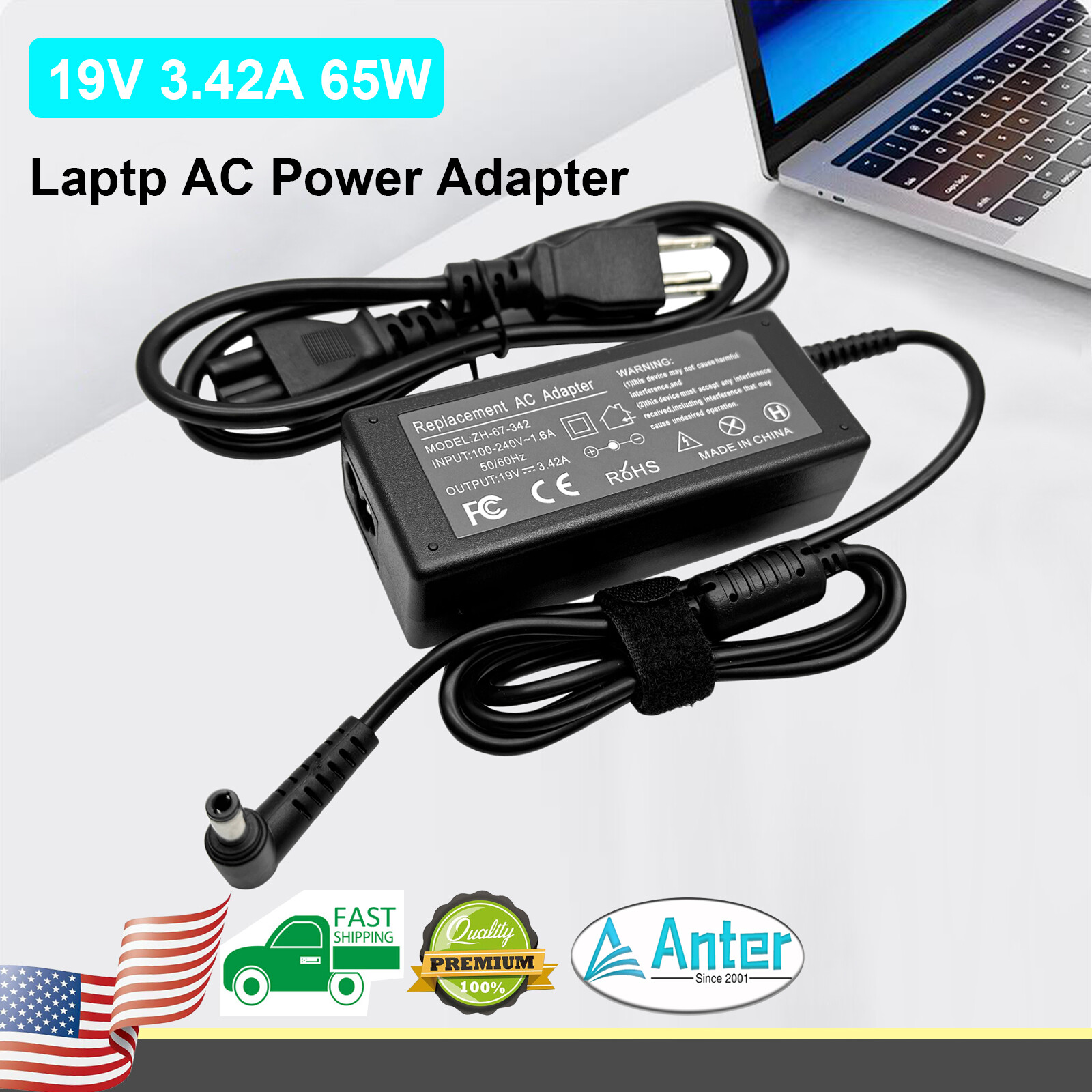 AC Power Adapter Charger Power Cord For Gateway MA1 MA2 MA2A MA3 MA7 SA1 Laptop 