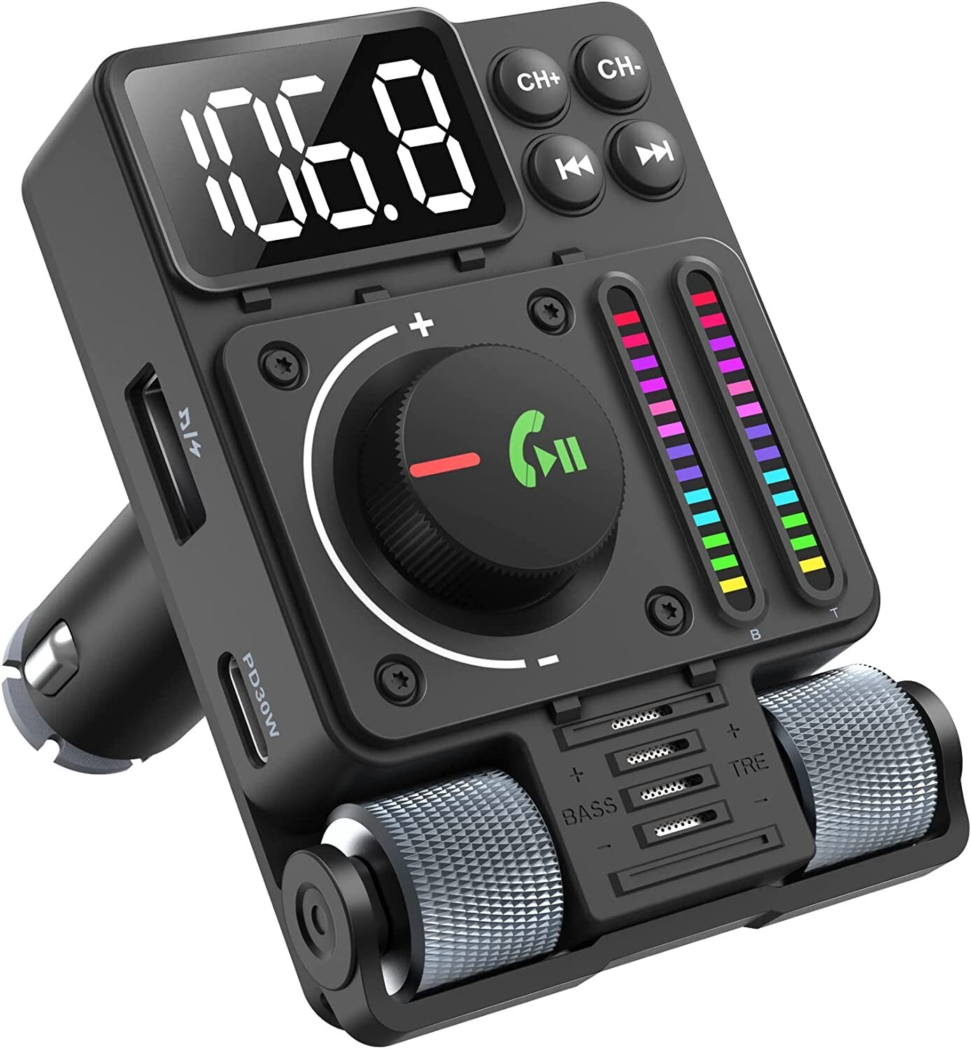 Transmisor De Audio Radio FM a Bluetooth 5.3 USB Receptor Para Carro Coche Auto