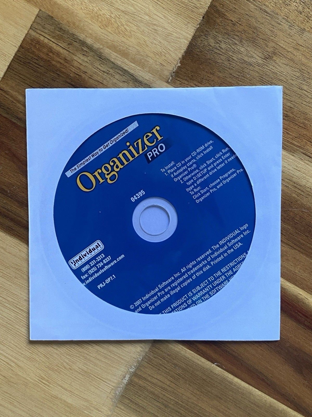 2007 Individual Software Organizer PRO NEW "The simplest way to get organized"