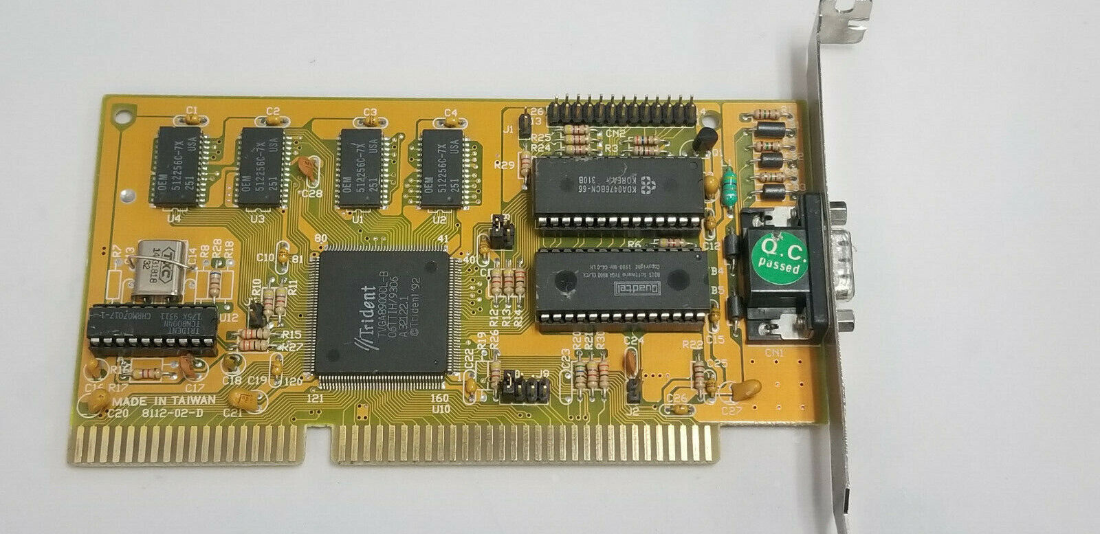 Trident 8900C ISA 16 1MB VGA Video Card for DOS Retro Gaming used working #Y2C