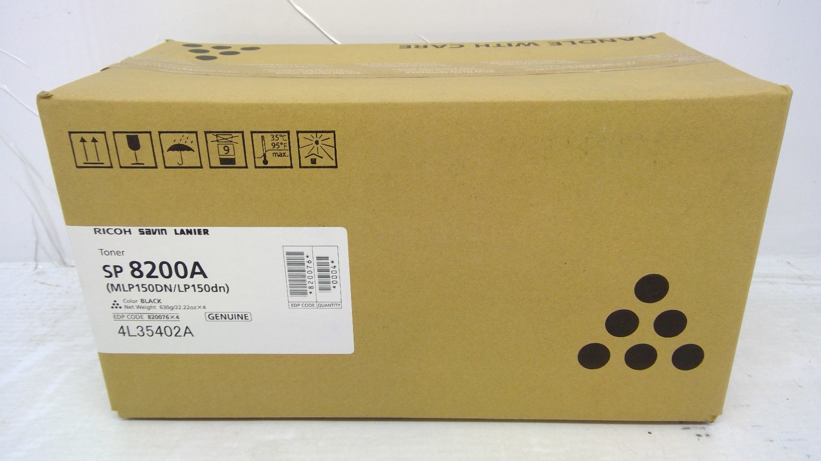Genuine Ricoh SP 8200A Black Toner Cartridge *Lot of 4* 820076