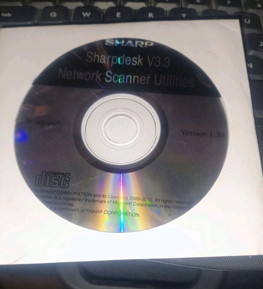 New Sealed Sharp Sharpdesk V3.3 Network Scanner Utilities For Windows 