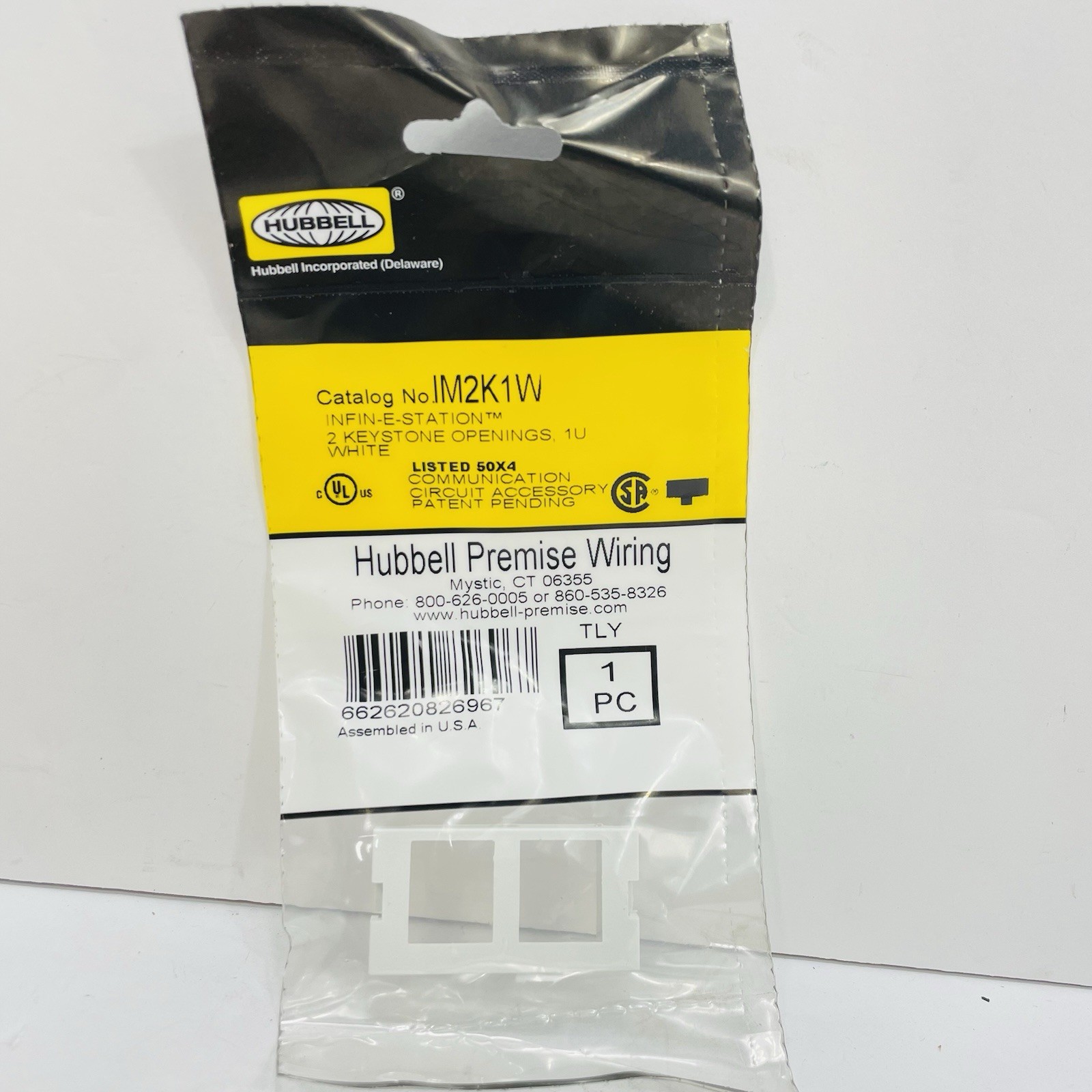 Qty 33 Hubbell IM2K1W Audio/Video Unloaded Keystone Modules 2-port White Flat