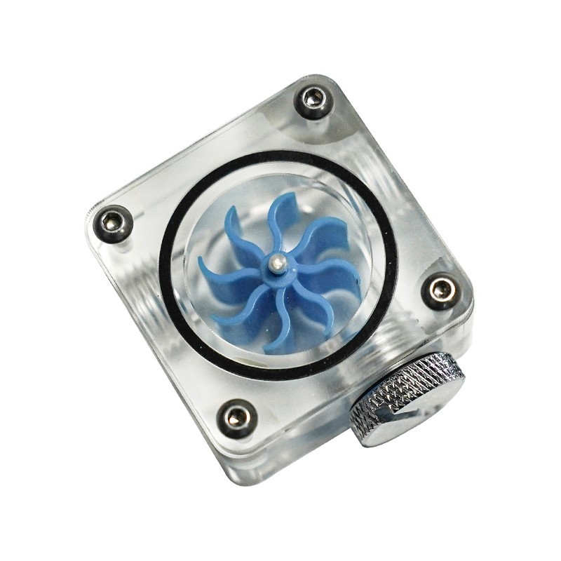 Red Impeller Square Acrylic Water Flow Indicator PC Cooling Monitor G1/4