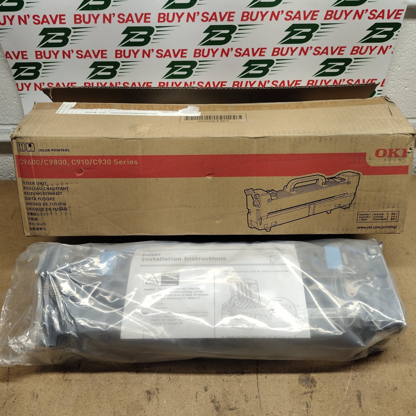 OKI Data C9600/C9800 C910-C930 120V Fuser Unit 42931701 - Genuine - Open Box