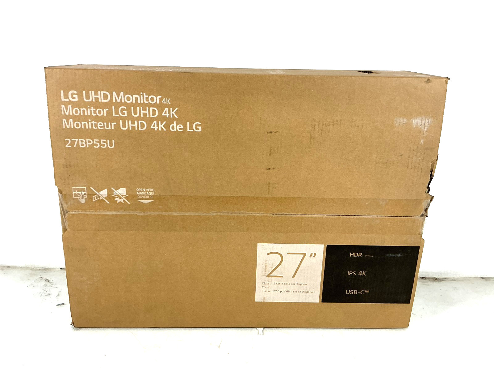 LG 27" 4K UHD IPS Monitor USB-C HDMI DP HDR10 FreeSync Pivot - 27BP55U-B