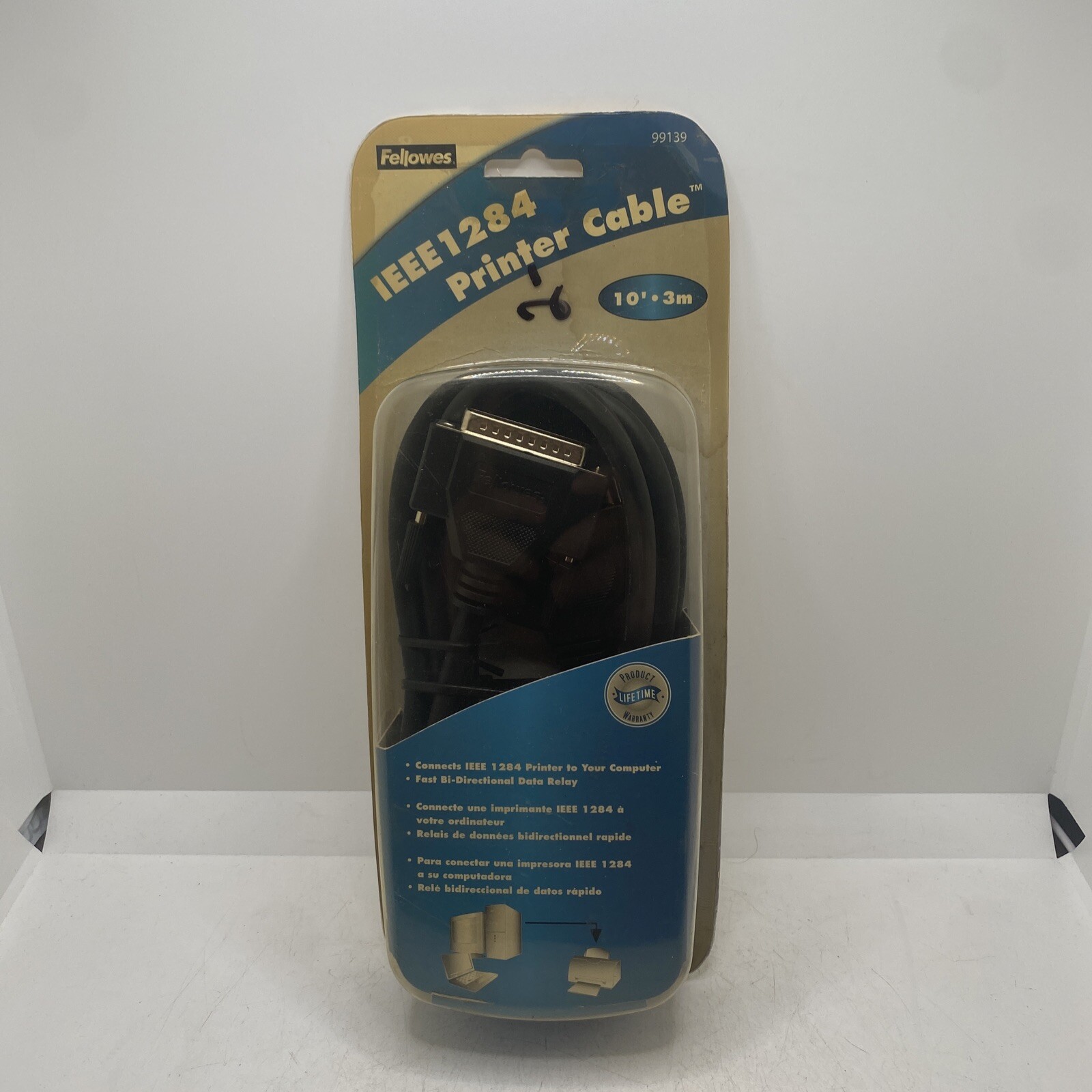 Fellowes Bi-directional 10ft Parallel Printer Cable DBM-25 to C36 IEEE 1284