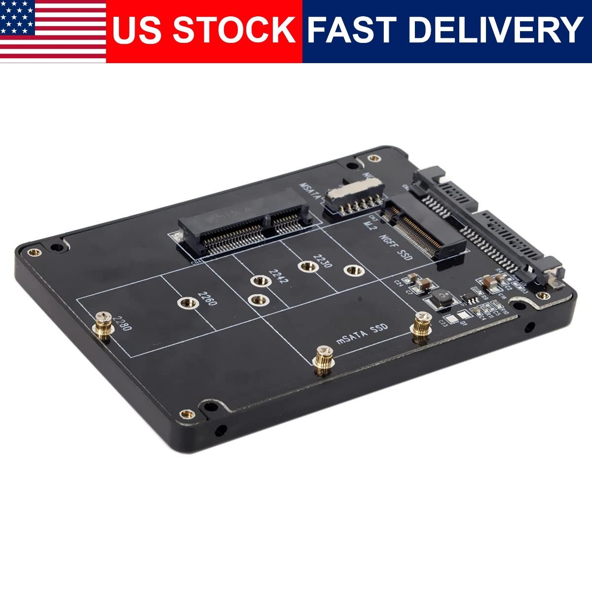M.2 NGFF B Key MSATA SSD To SATA 3.0 Adapter Converter Case Enclosure Switch