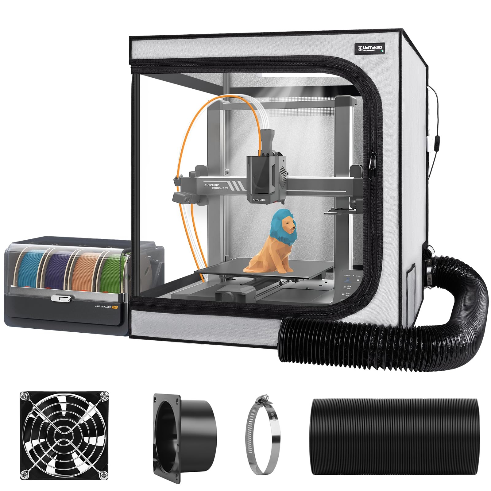 3D Printer Enclosure with Ventilation Kit for Anycubic Kobra 3/3 V2...