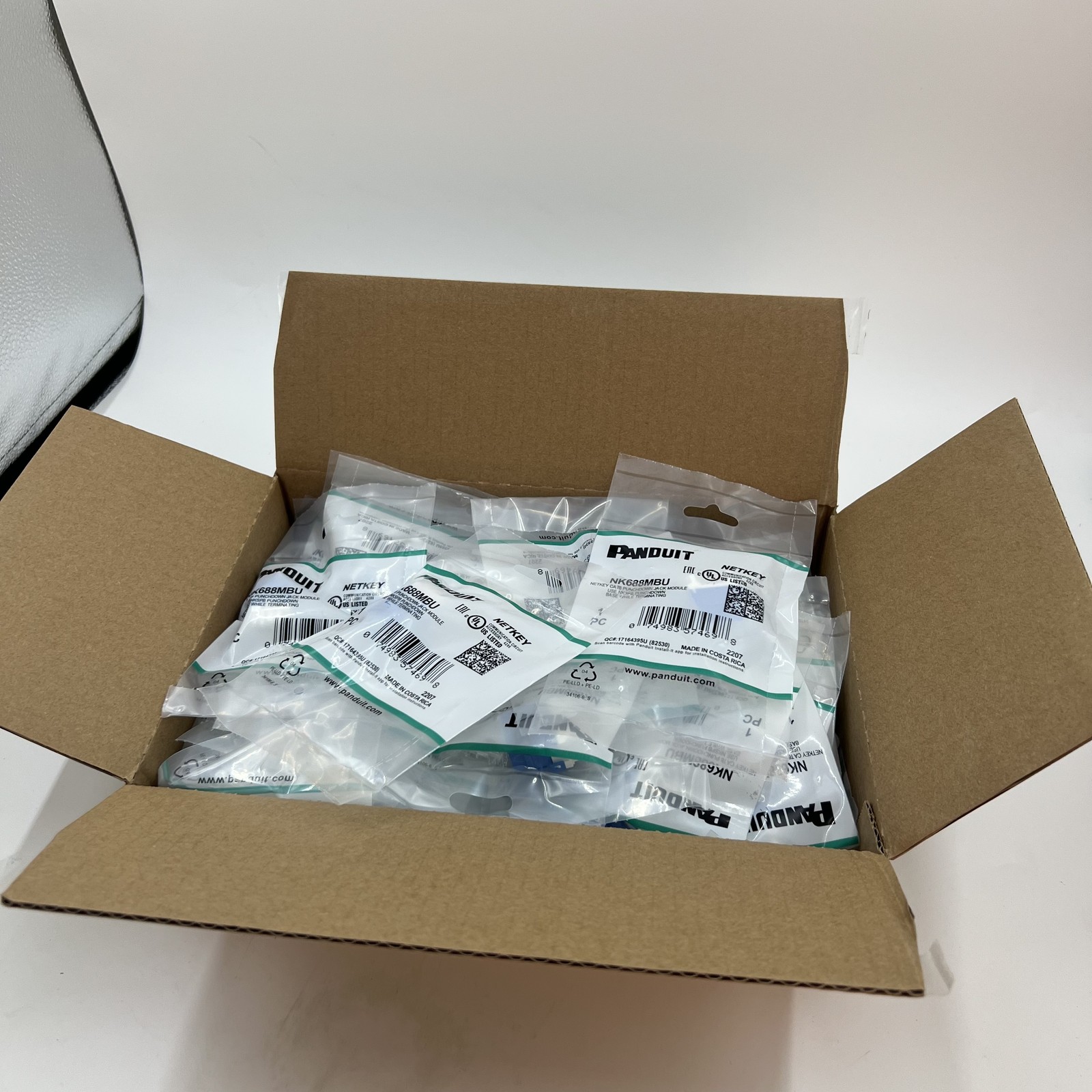 50PCS New For Panduit NK688MAW NetKey Cat 6 Keystone Punchdown Jack Module White