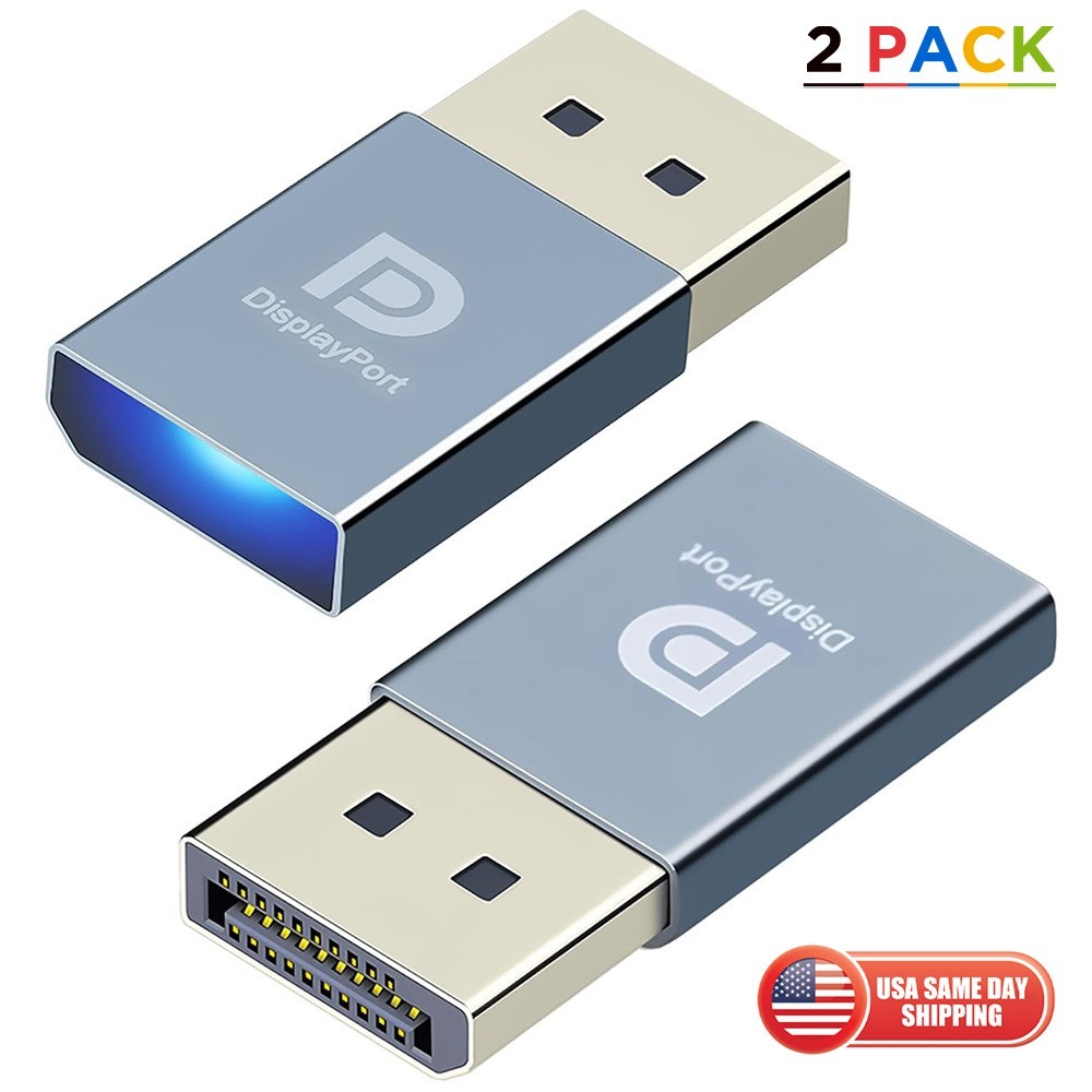 2pcs 4K DisplayPort Headless Ghost Display Emulator PC Dummy Plug EDID Adapter