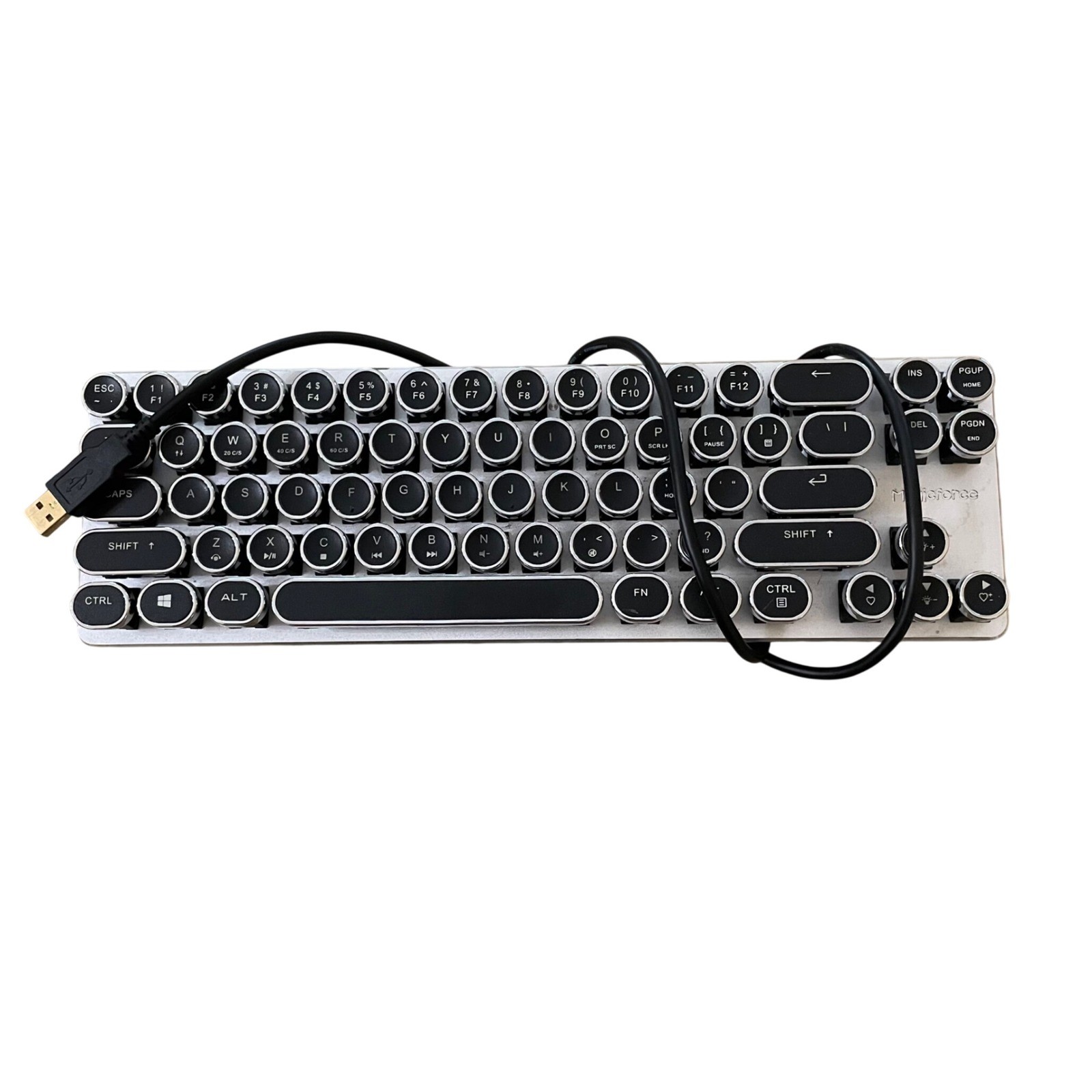 Magicforce Smart 68 Keys Mini Mechanical Keyboard Typewriter Style Silver Black