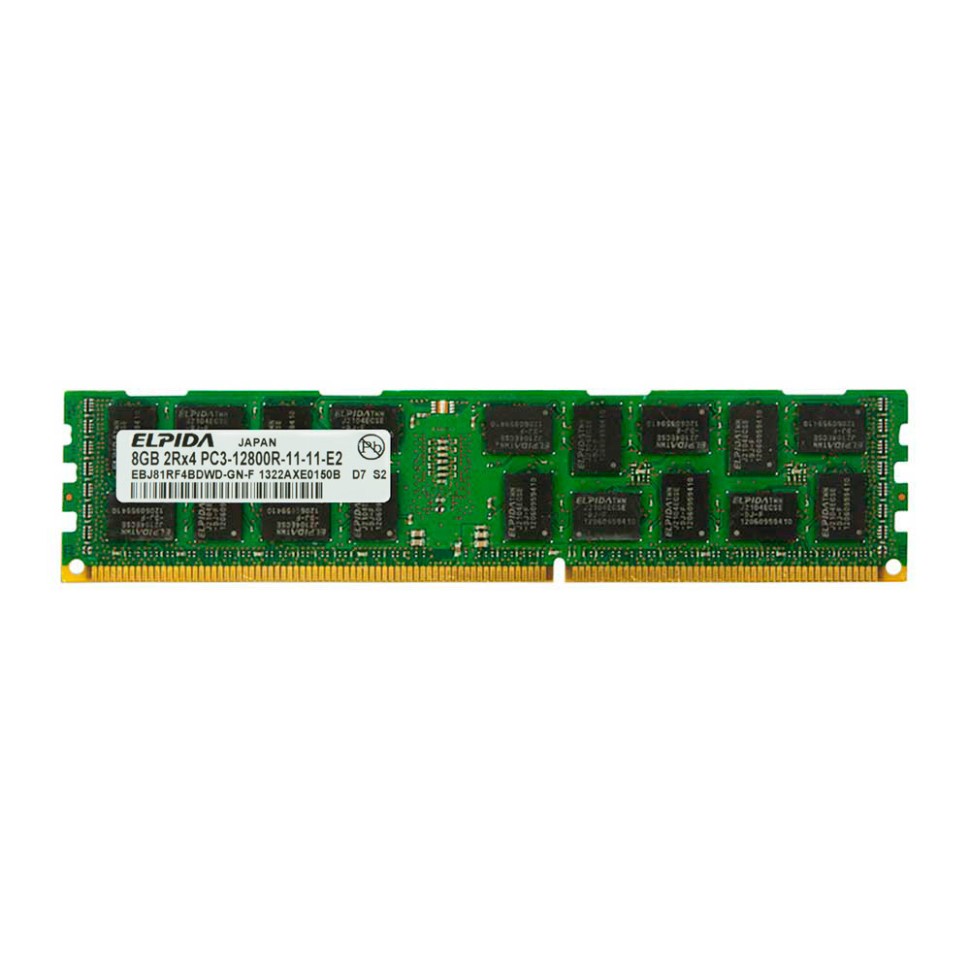 Lot of 7 Elpida 8GB PC3-12800R 1600 ECC Server Memory EBJ81RF4BDWD-GN