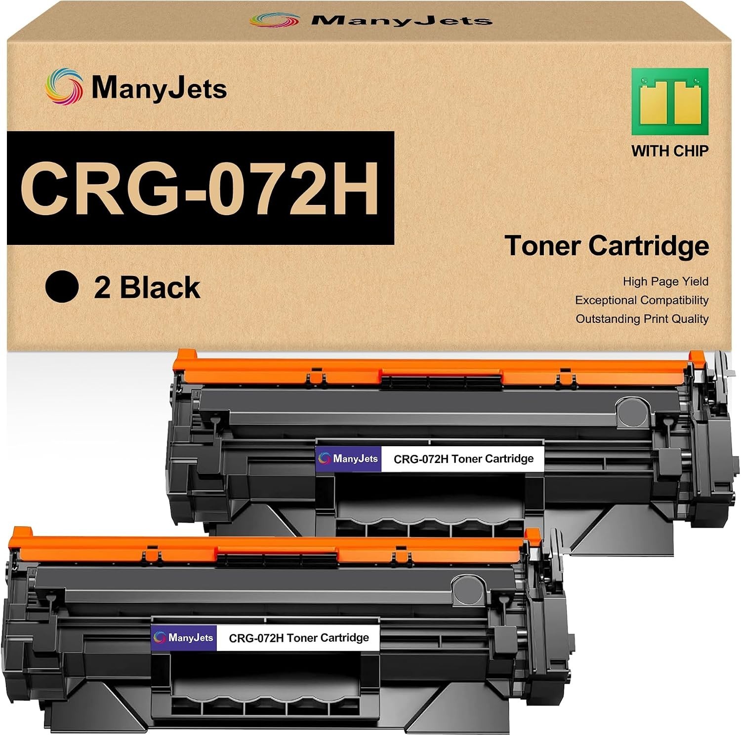 2-Pack 072H Black Toner for Canon MF284dw MF287dw MF289dw LBP172dw