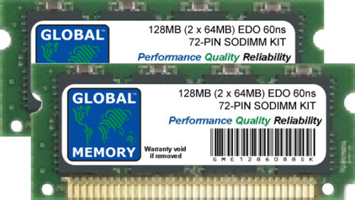 128MB (2 x 64MB) 72-PIN FPM SODIMM MEMORY RAM KIT FOR LAPTOPS/NOTEBOOKS