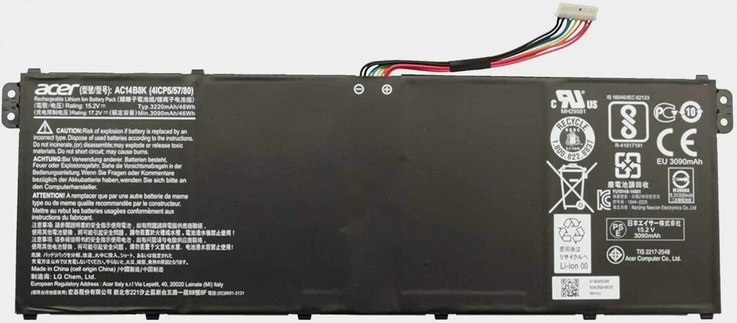 Genuine OEM Battery For Acer AC14B8K AC14B3K AC14B7K AC14B8K AP14B8K 15.2V 48Wh