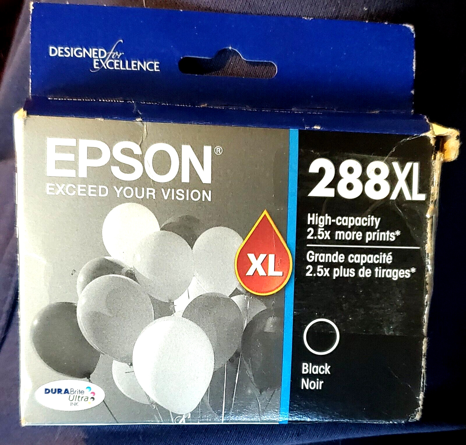 Epson 288XL Black Ink Cartridge OEM Factory Epson - NEW/ WORN BOX - Exp: 01/26