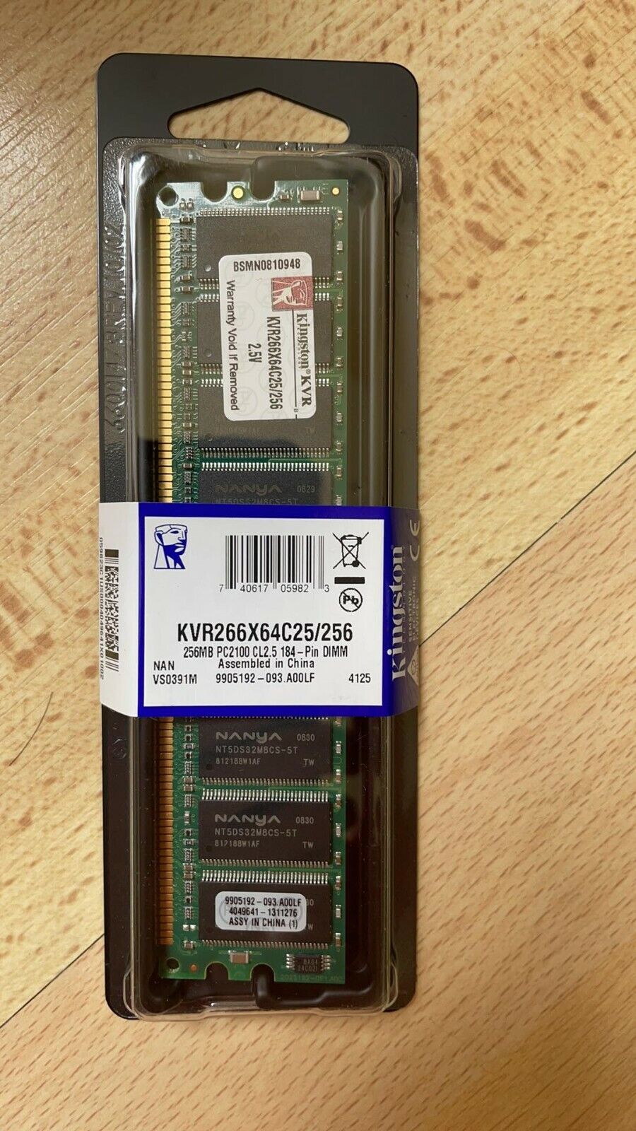 BRAND NEW Unopened Kingston KVR266X64C25/256 DDR266 256MB RAM 