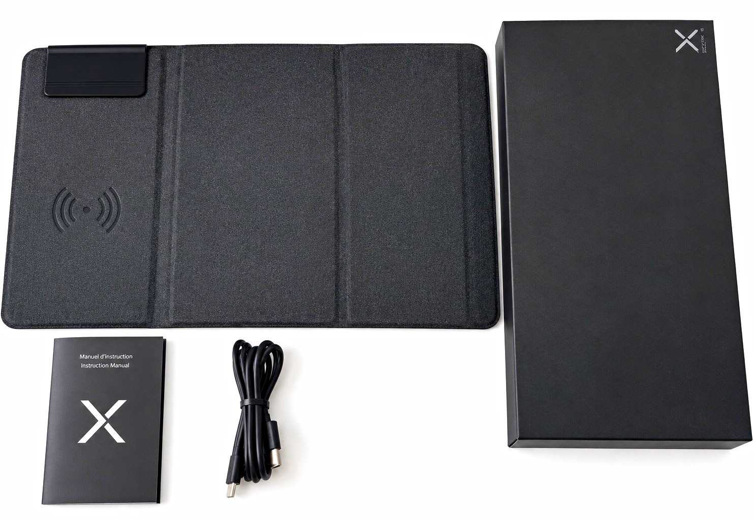 SCX Design Foldable Wireless Charging Mouse Pad USB-C Input Black 026.30L