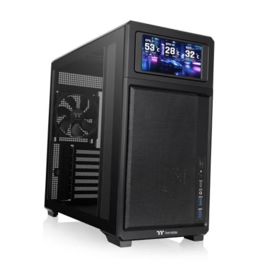 TR300; Preinstalled 6.0 inch LCD Screen; Mid Tower; 1x120mm Black TR300 LCD