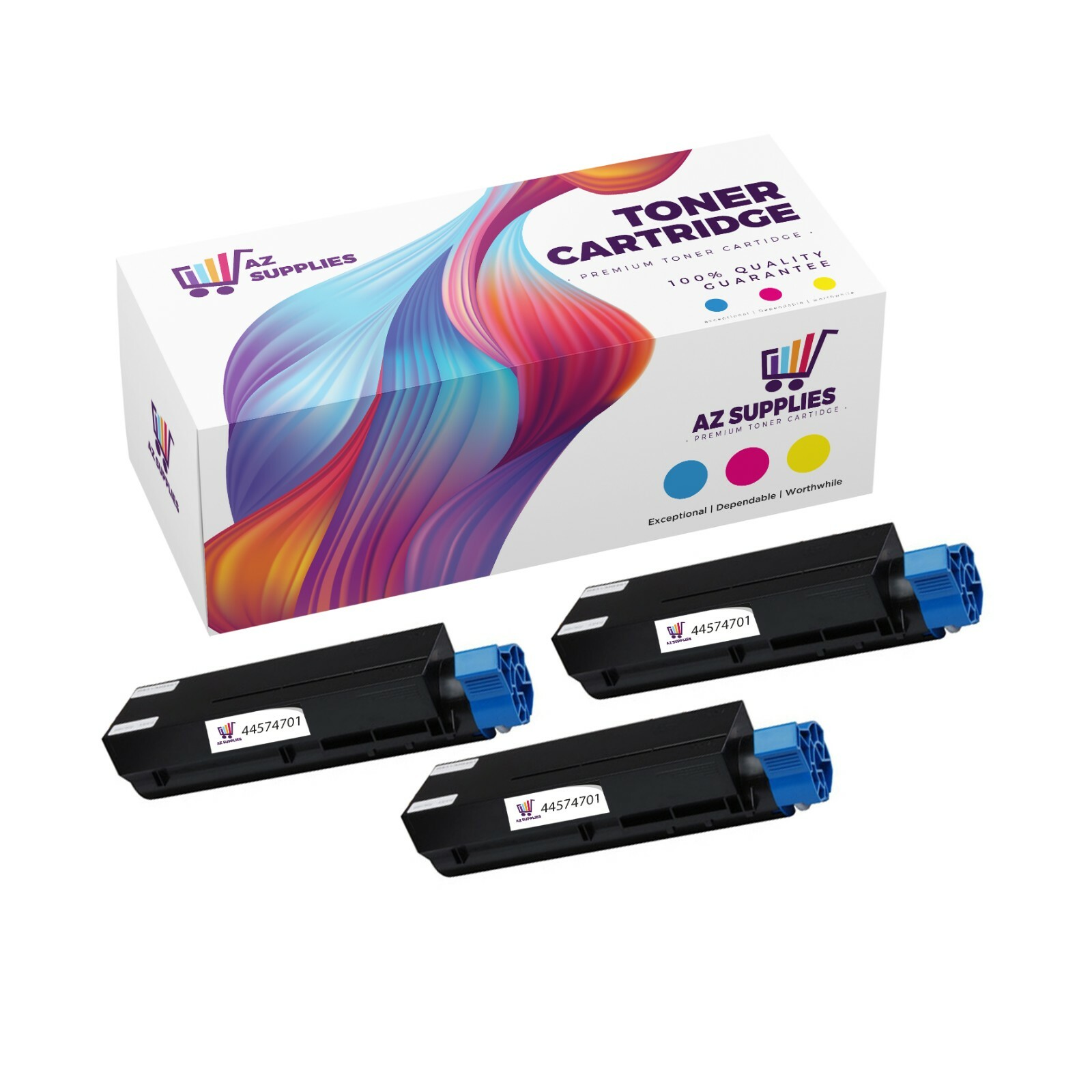 OKI Data Compatible Toner Cartridge for 44574701 B411D B411DN B431D Black 3PK