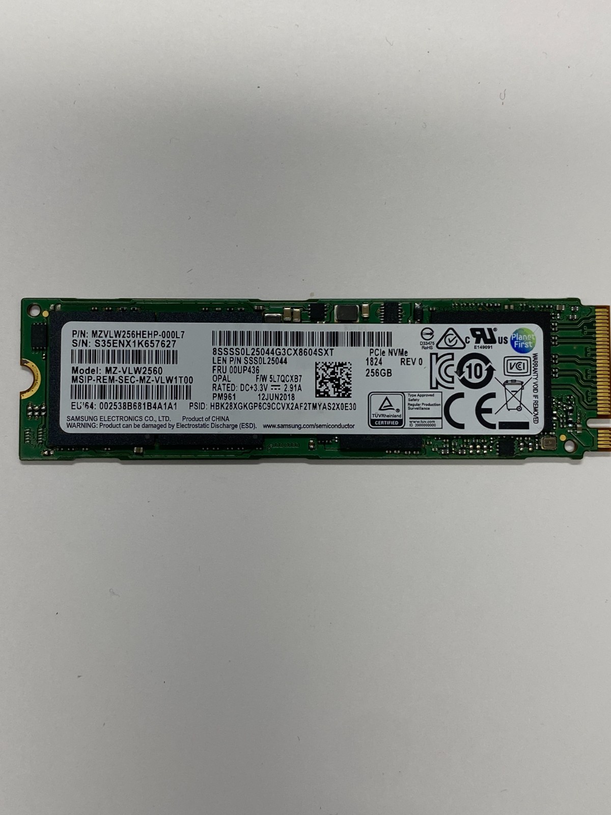 Samsung PM961 256GB M.2 2280 NVMe PCIe SSD MZVLW256HEHP Tested 100% Health