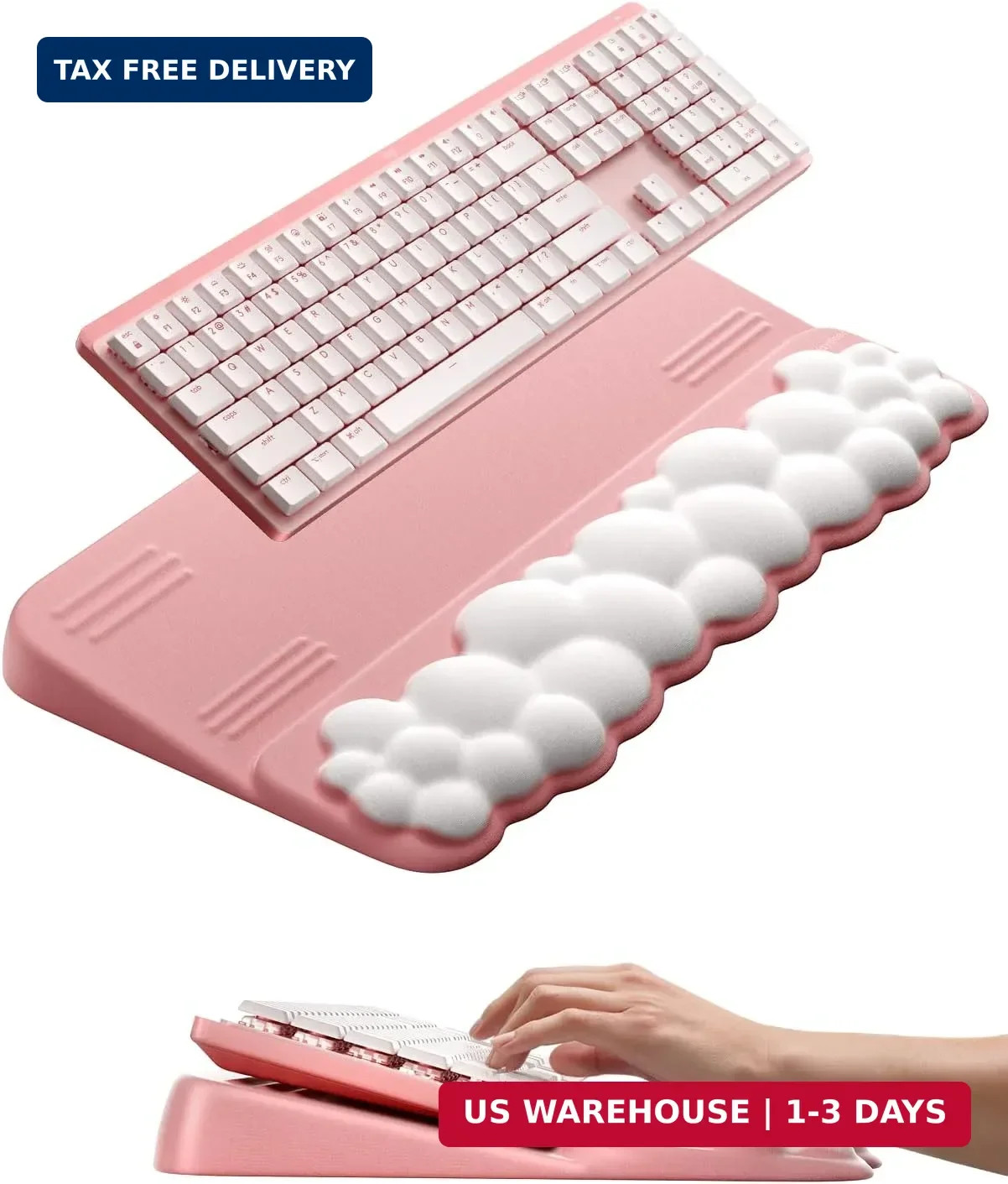 Vaydeer Keyboard Stand Wrist Rest, Cloud Ergonomic Wrist Support Pad Soft Memory