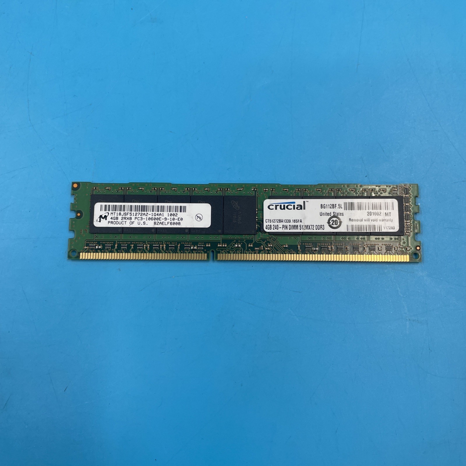 (LOT OF 12) Crucial 4GB PC3L-10600E DDR3L-1333 2Rx8 ECC DIMM Desktop RAM Memory