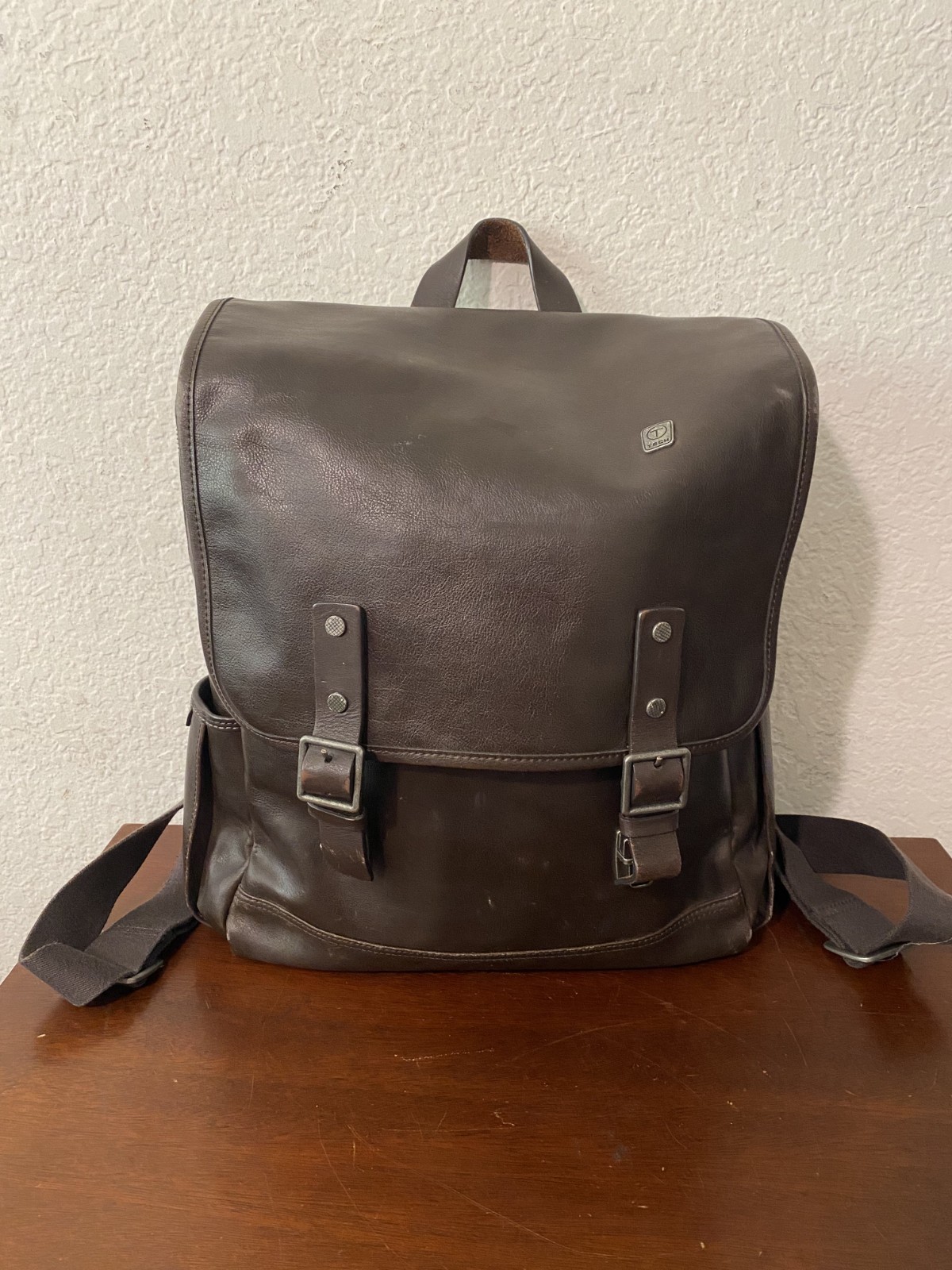 TUMI T-Tech Forge Mesabi Leather Brief Pack 54183B Brown Rucksack Backpack VGUC