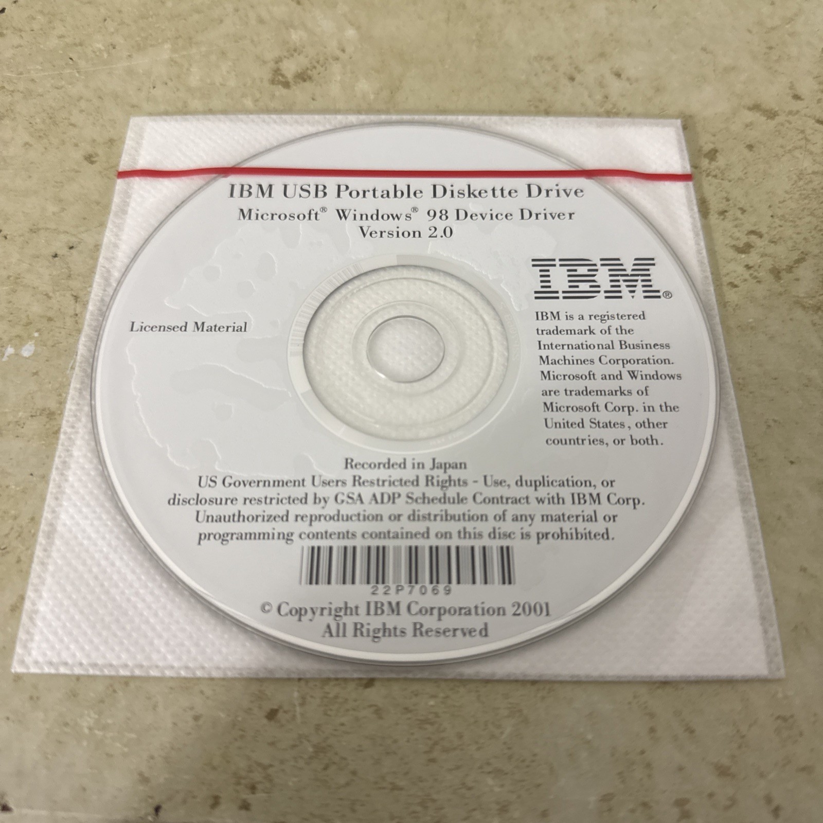 IBM USB Portable Diskette Driver Version 2.0 Windows 98 Vintage Software