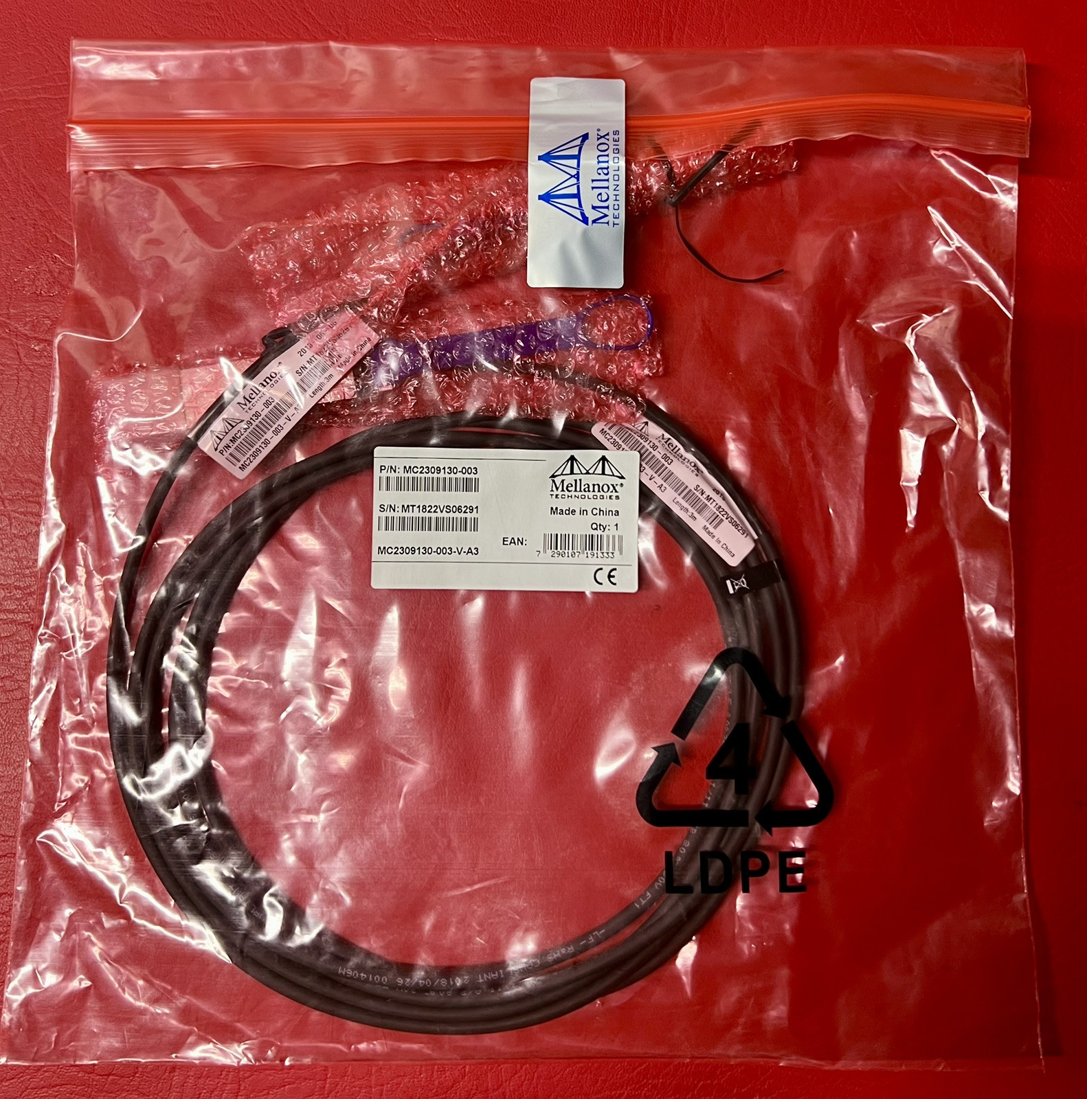Mellanox MC2309130-003 3m Passive Copper Hybrid Cable 10GbE QSFP to SFP