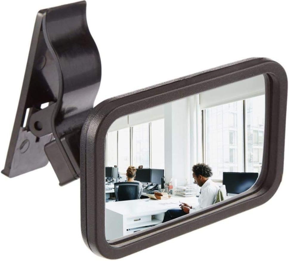 Clip-On Rear View Mirror for PC Monitors or Anywhere by  (1 Pack)