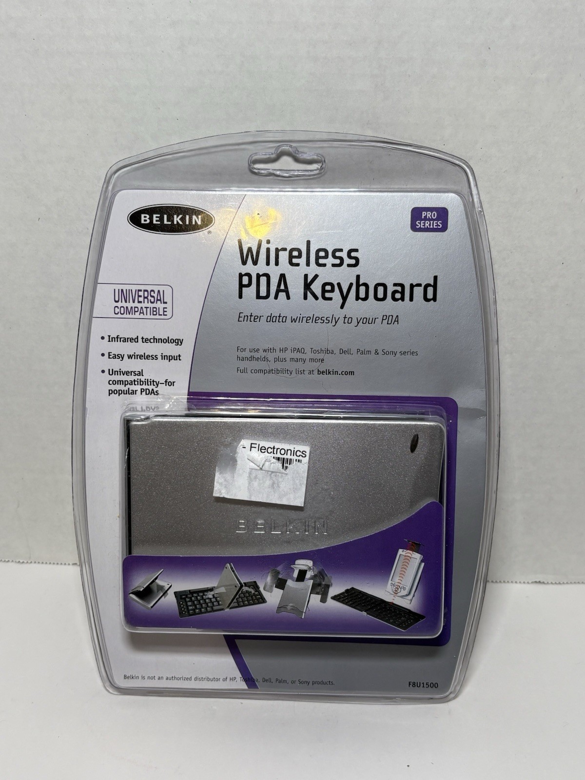 Vintage BELKIN WIRELESS F8U1500 PDA Keyboard  Universal Infrared  NEW & SEALED