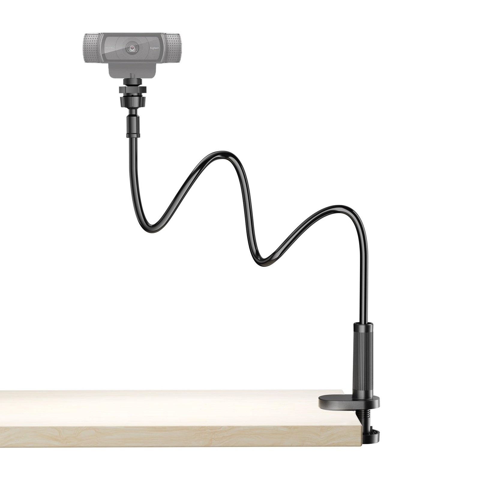 Flexible Webcam Stand Mount for Desk, Gooseneck Webcam Tripod with Clamp, Des...