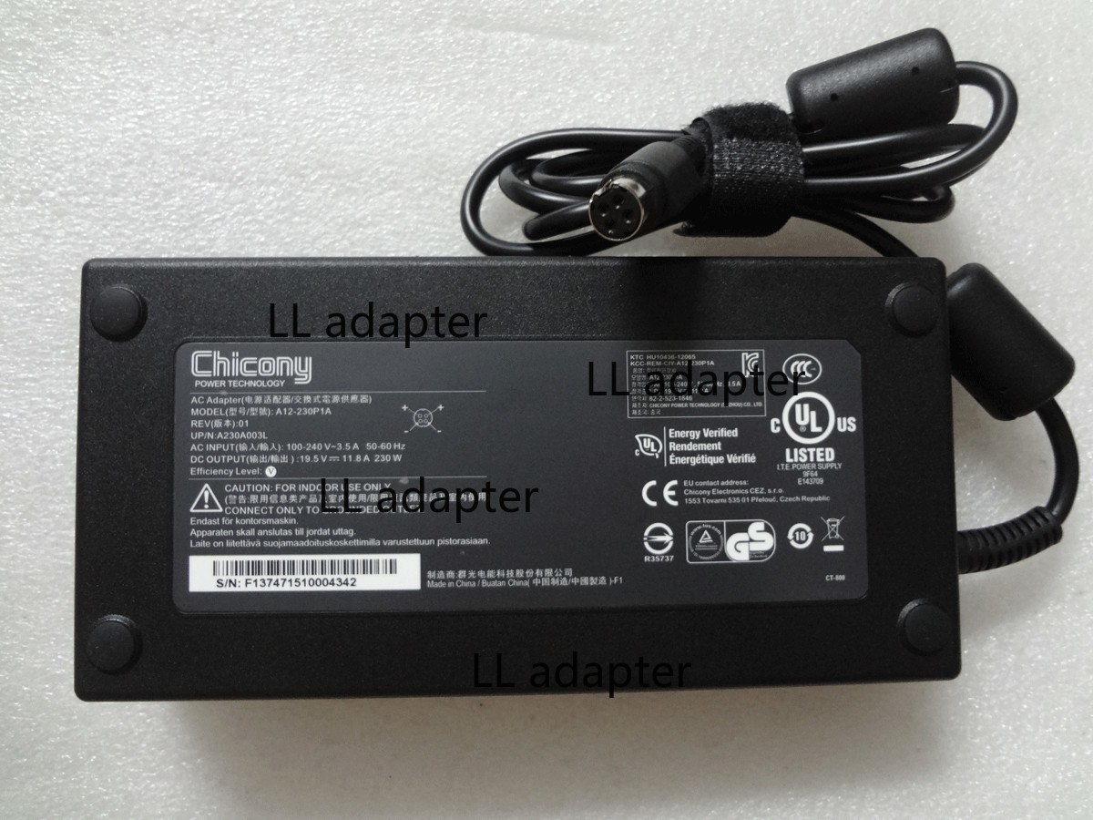 For MSI TRIDENT 3 VR7RC-025US 19.5V 11.8A 230W A12-230P1A 100%Genuine AC Adapter