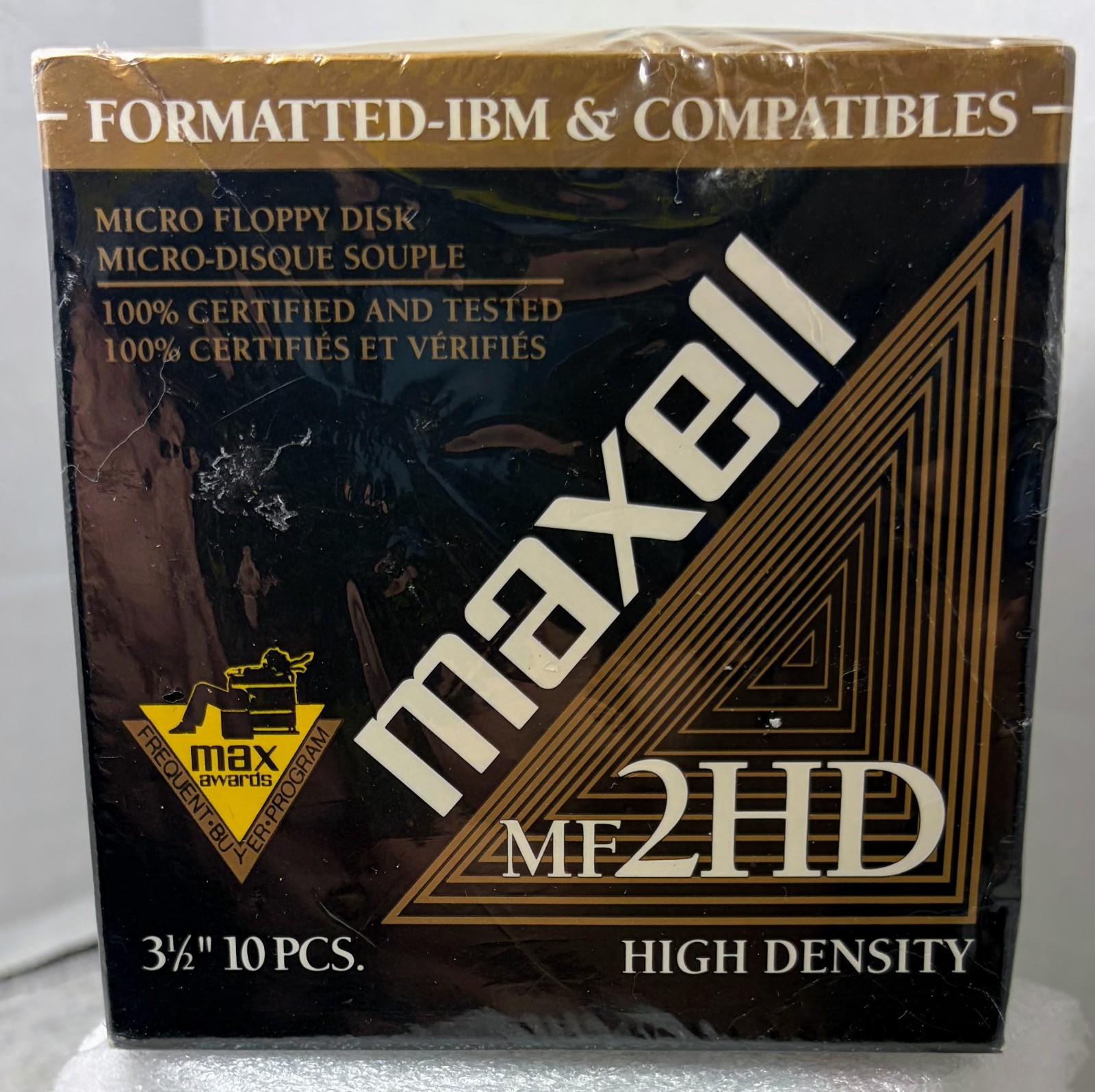 10 Pack 3 1/2" Maxell MF 2HD IBM Formatted NEW SEALED NOS