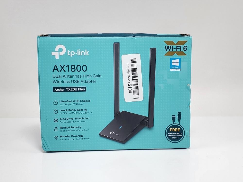 TP-Link Archer TX20U Plus WiFi 6 USB Adapter AX1800 Dual Band 5dBi Windows 11 10