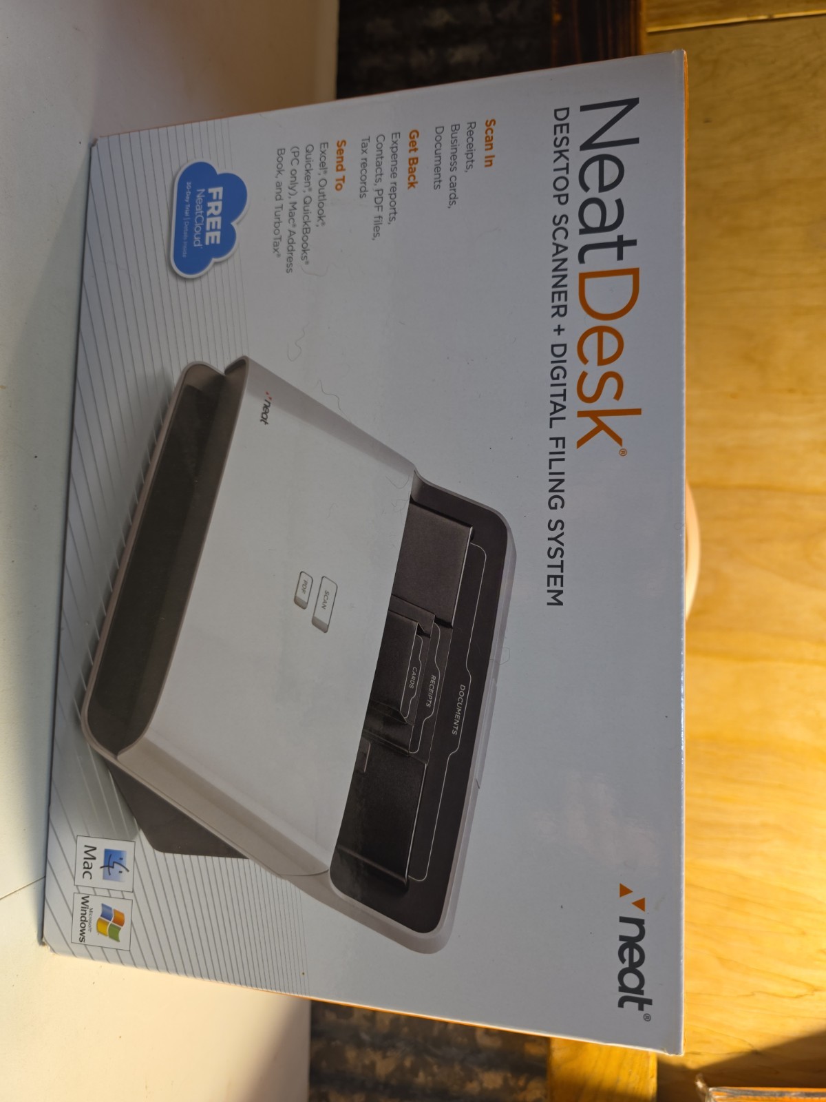 Neat Desk ND-1000 Desktop Scanner & Digital Filing System- Open Box, Black 
