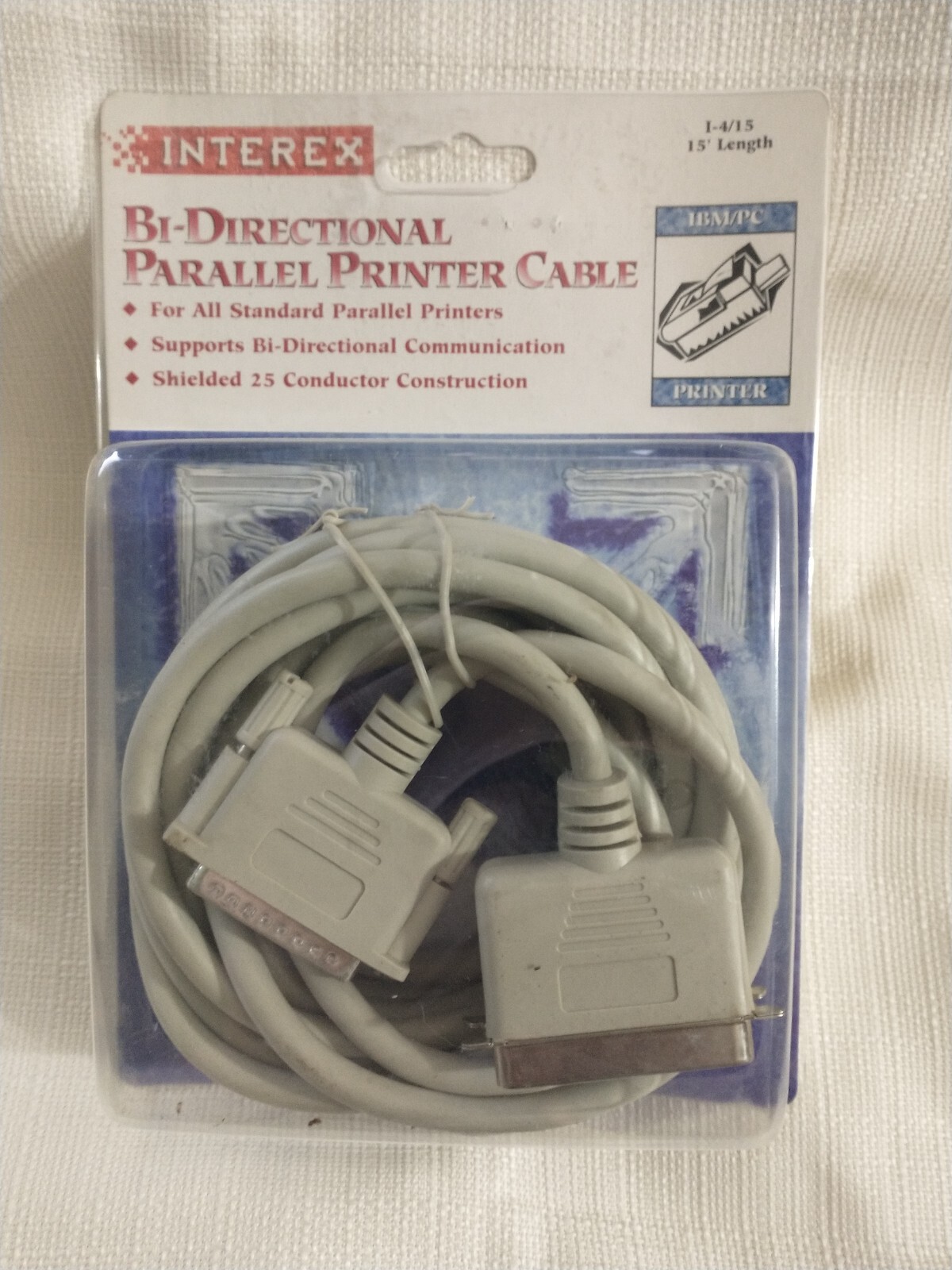 Interex Computer Products Bi-Directional Parallel Printer Cables I-4/15 (15')