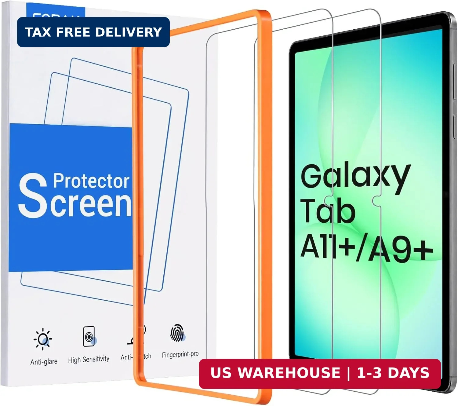 CoBak 2-Pack Tempered Glass Screen Protector for Samsung Galaxy Tab A11 Plus (A1