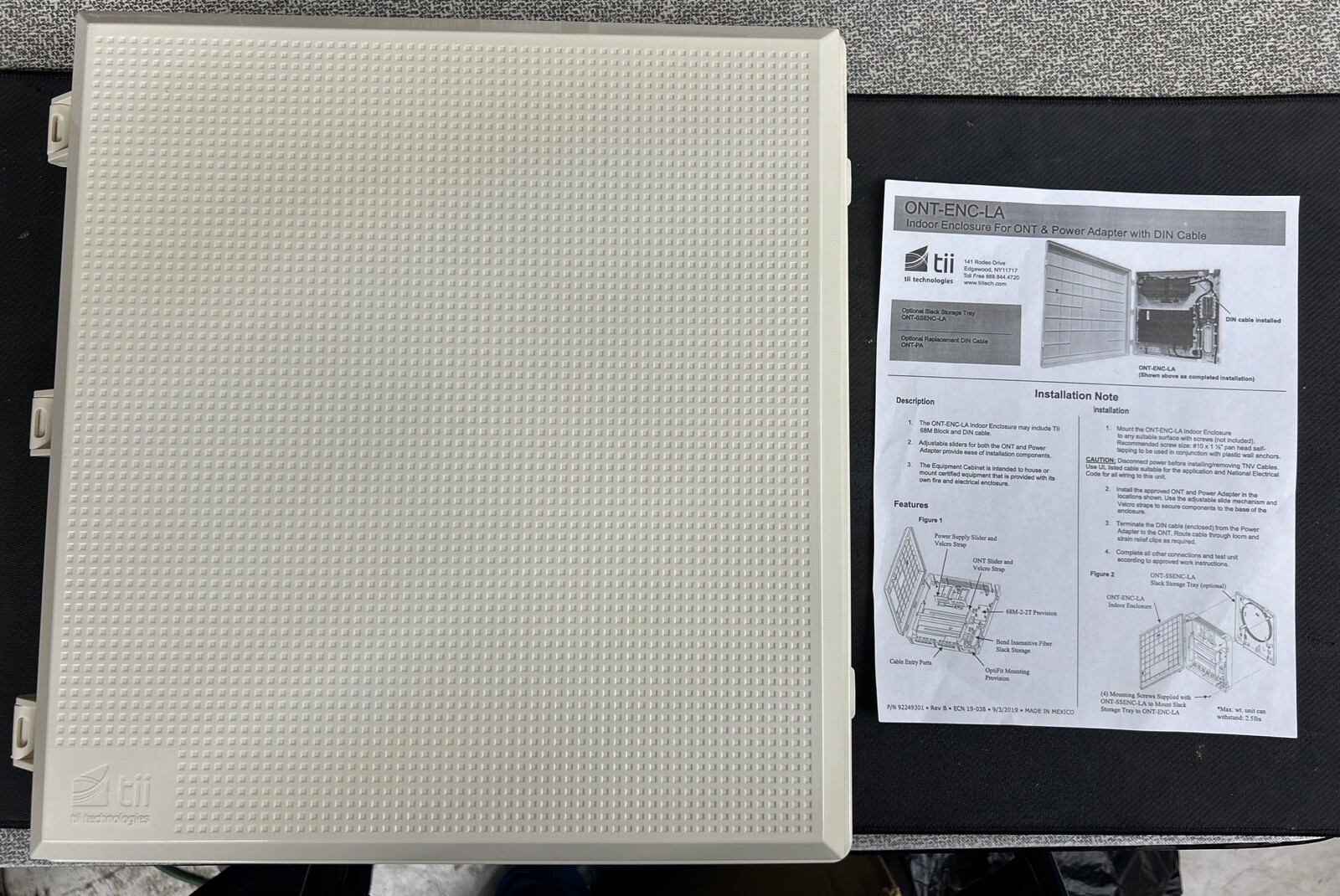 Tii Technologies ONT-ENC-LA Indoor Optical Network Terminal Enclosure for ONT